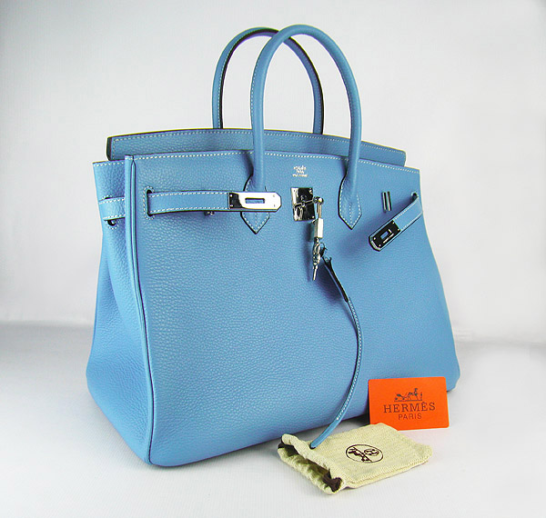 Replica Hermes Birkin 40CM Togo Bag Light Blue 6099 Online